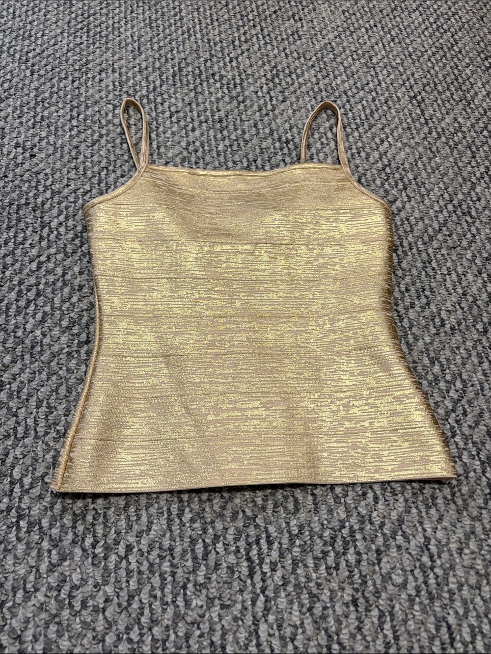 Gold Metallic Spaghetti Strap Tank Top